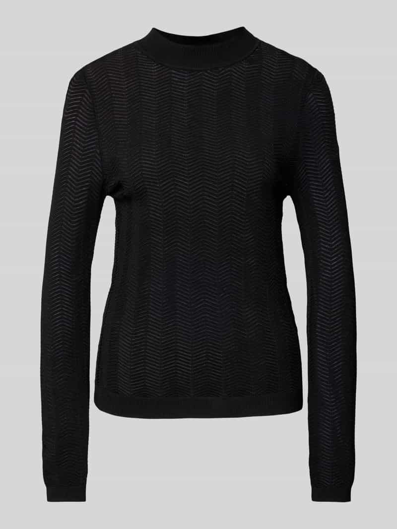 comma Gebreide pullover van viscosemix met broderie anglaise