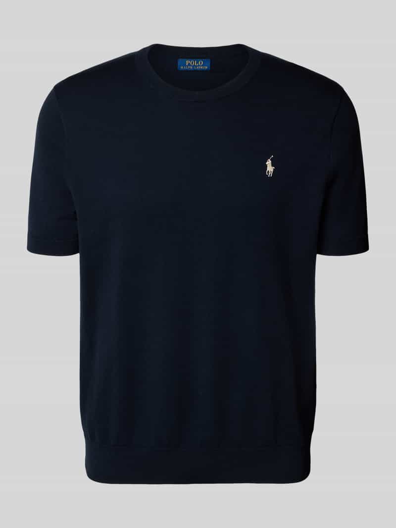 Polo Ralph Lauren Gebreid shirt met ronde hals en labelstitching