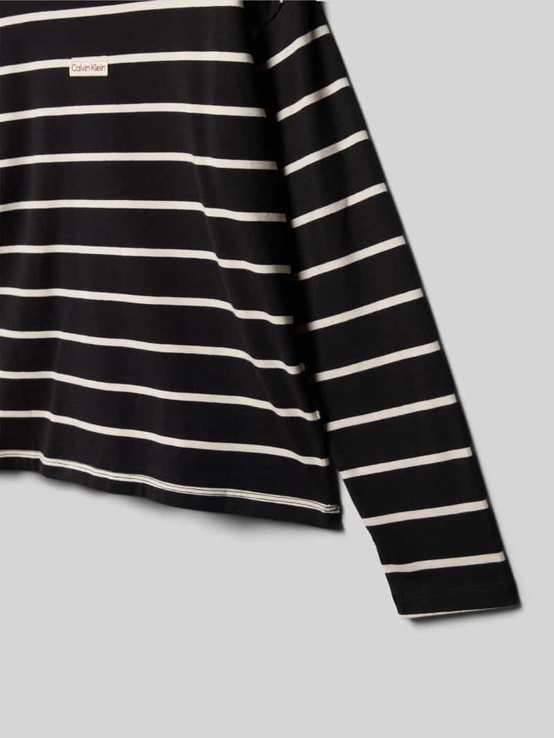 Calvin Klein Jeans Shirt met lange mouwen ronde hals en labelstitching