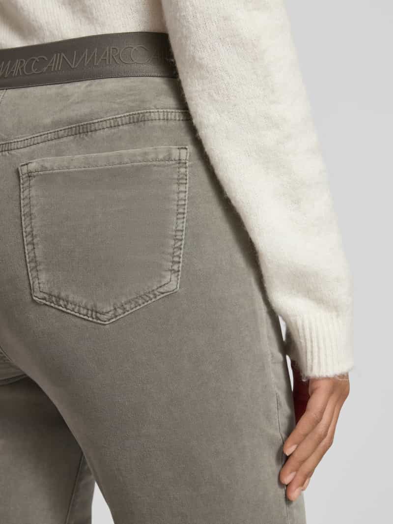 Marc Cain Stoffen broek met elastische band met logo
