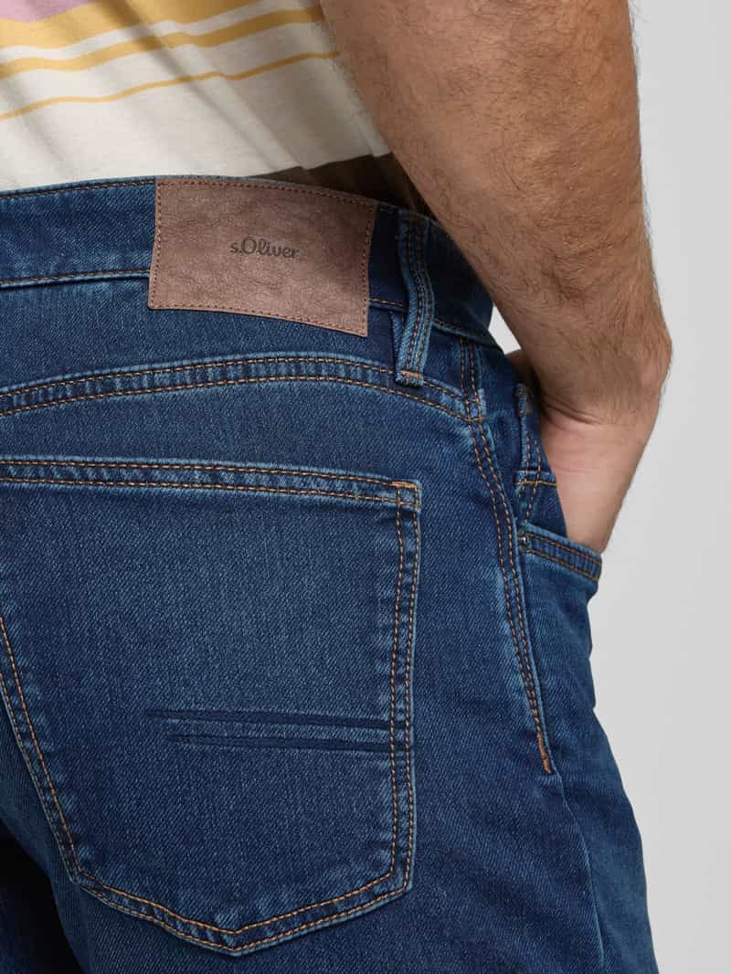 s.Oliver RED LABEL Regular fit korte jeans van katoenmix