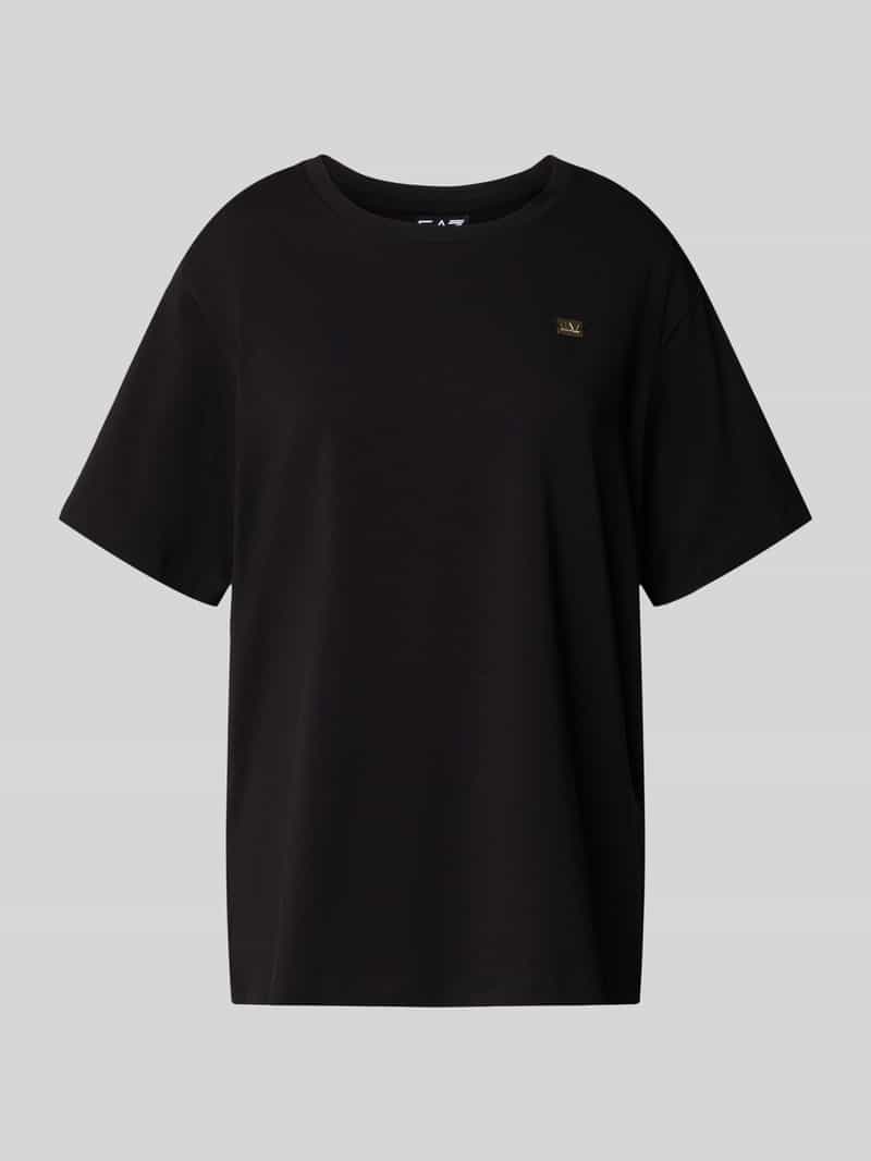 EA7 Emporio Armani Regular fit T-shirt van katoenmix met logo-applicatie
