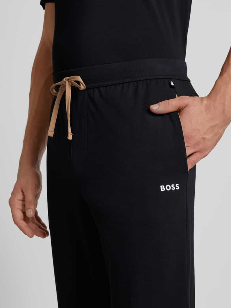 Boss Relaxed fit sweatpants met labelstitching model 'Mix&Match'