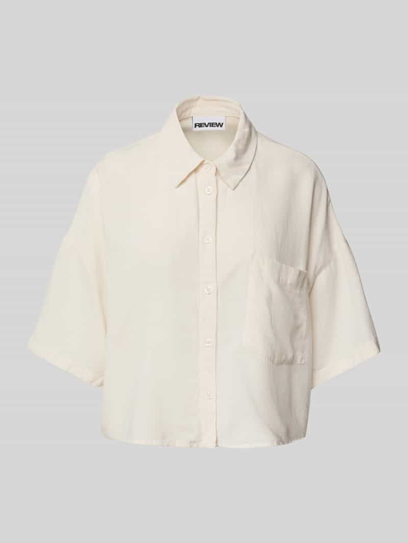 Boxy fit overhemdblouse met borstzak