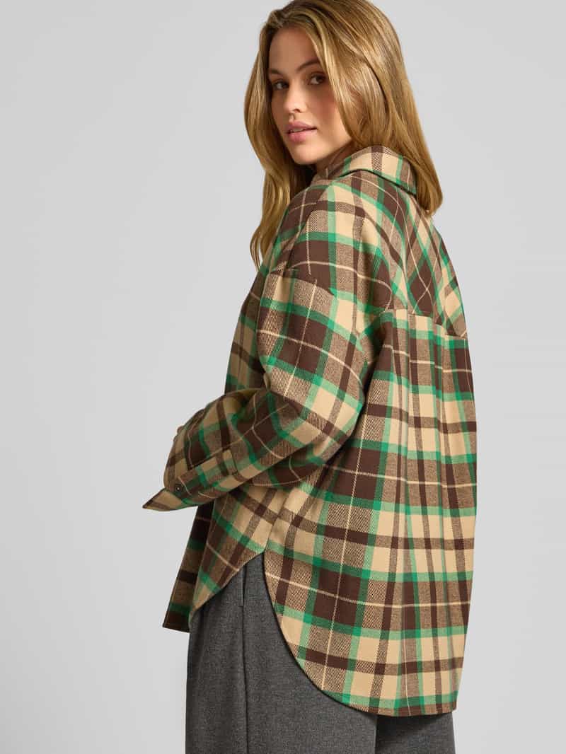 Jake*s Studio Woman Relaxed fit overhemdblouse van katoenmix
