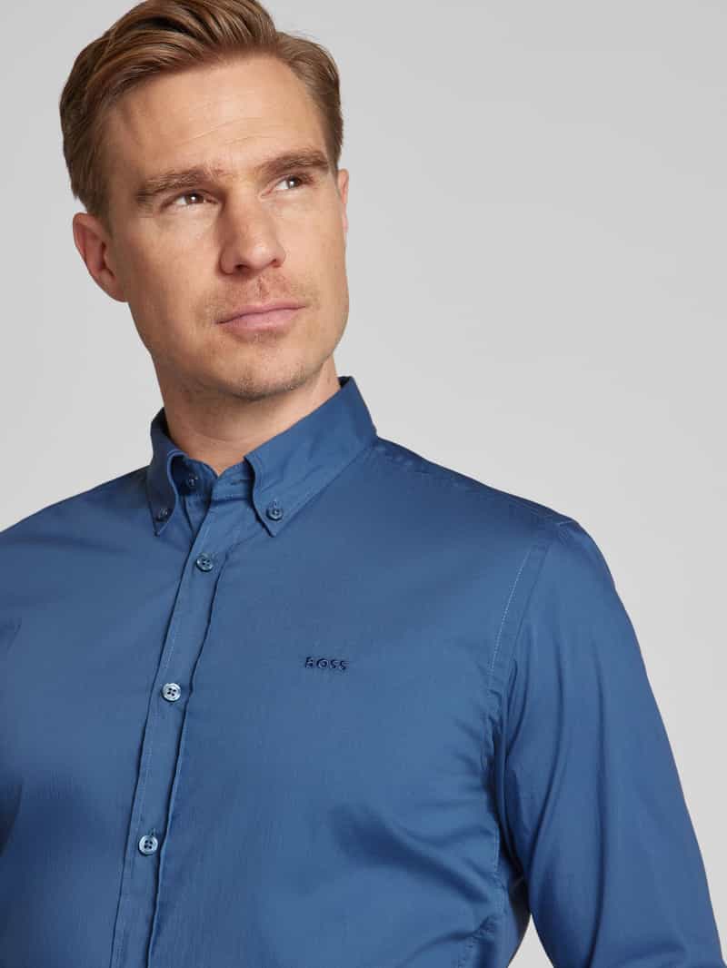 Boss Slim fit zakelijk overhemd met kentkraag model 'Roan'