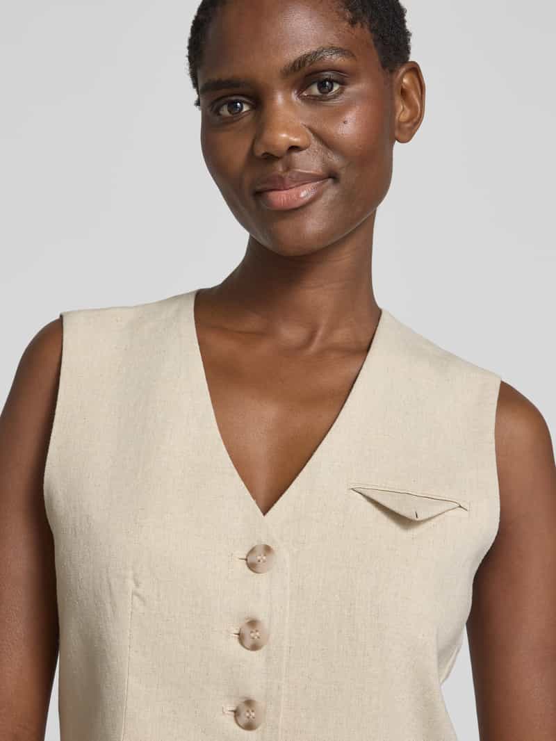 MbyM Linnen gilet met V-hals model 'Flavio'