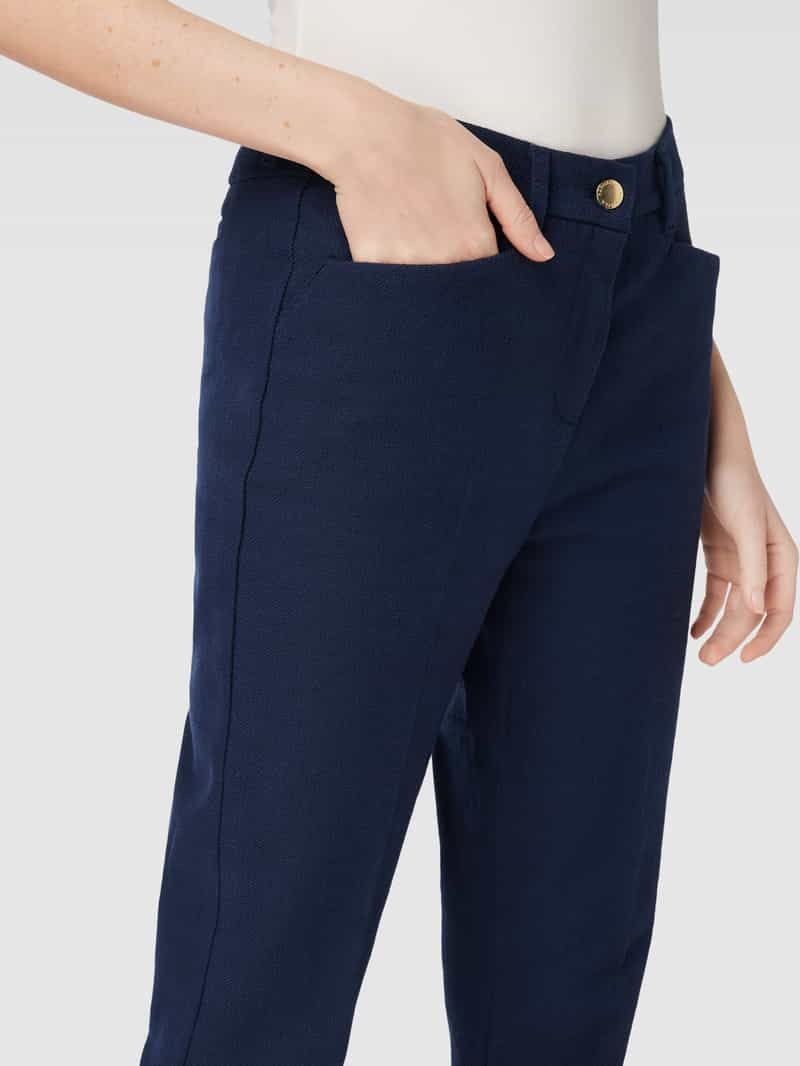 Raphaela By Brax Super slim fit stoffen broek met persplooien model 'Lorella Kick'