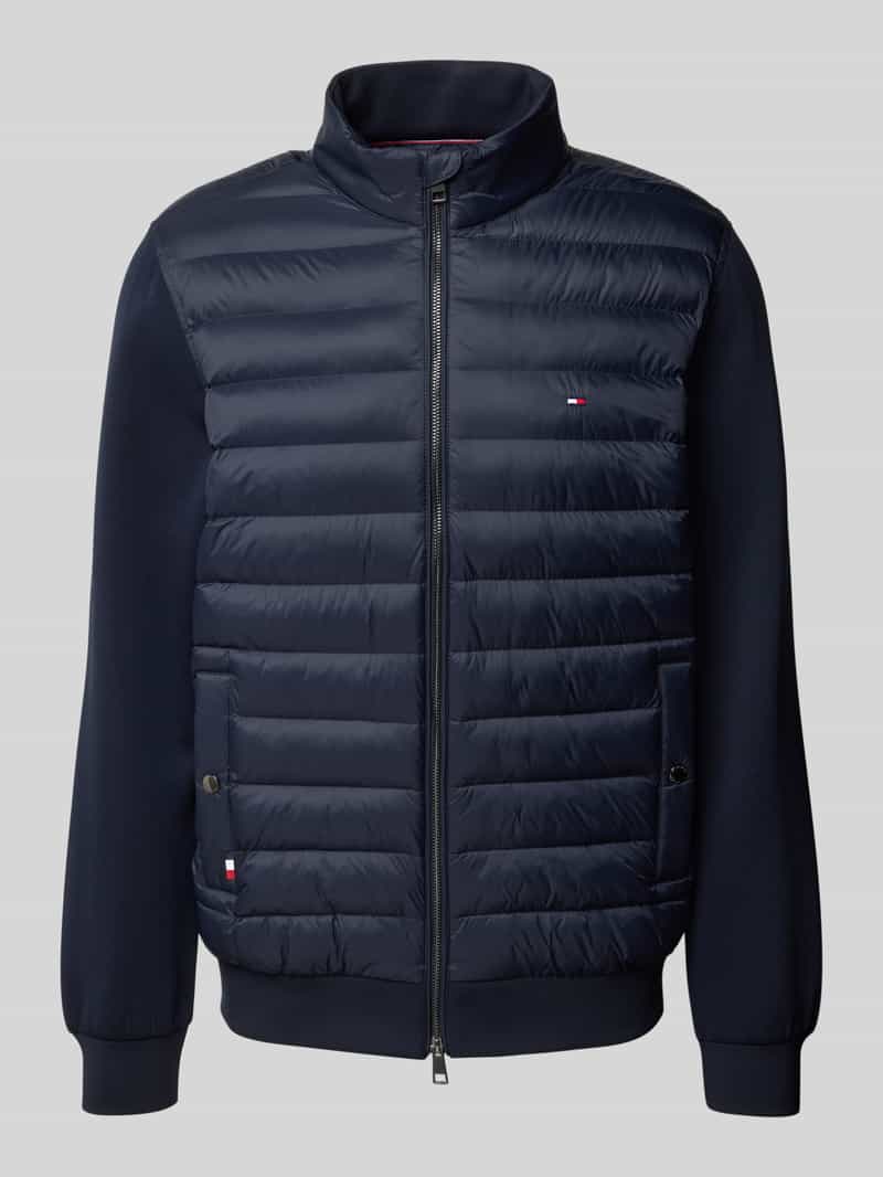Tommy Hilfiger Regular fit gewatteerd sweatjack met stoffen mouwen