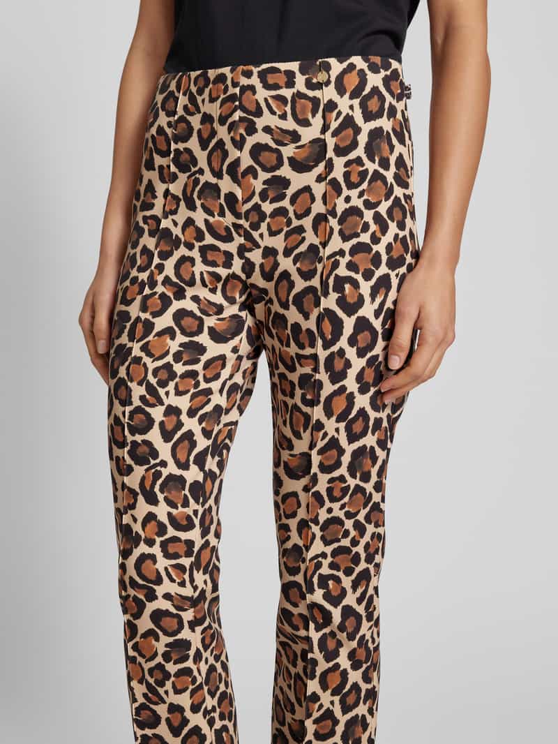 Marc Cain Regular fit stoffen broek met vaste persplooien