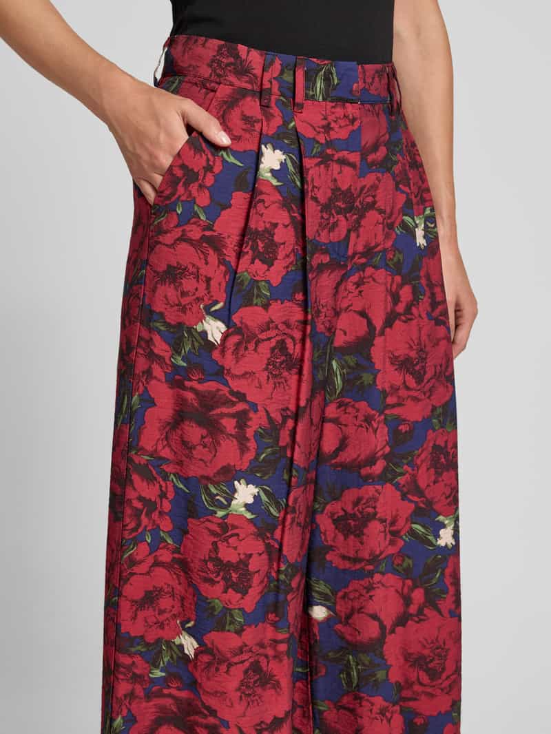 GUIDO MARIA KRETSCHMER WOMAN Wide fit stoffen broek van viscosemix model 'Finja'