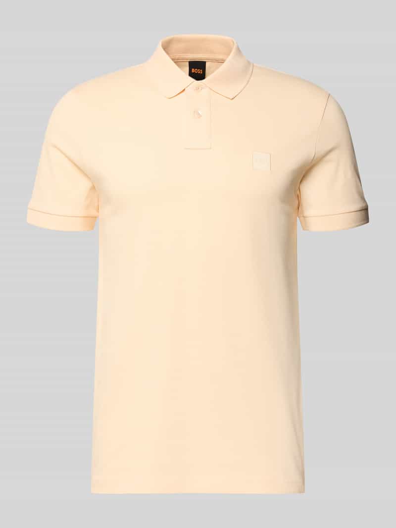 Boss slim fit poloshirt van katoenmix model 'PASSENGER' light/pastel orange, foto 7