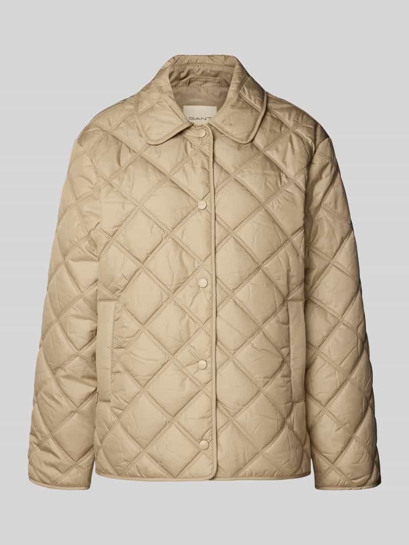 Gant Regular fit gewatteerd jack met platte kraag model 'Quilted'