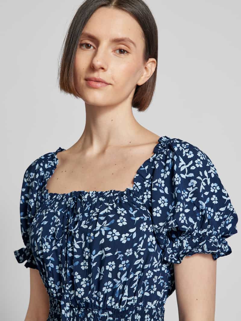 Apricot Midi-jurk van viscose met bloemenmotief