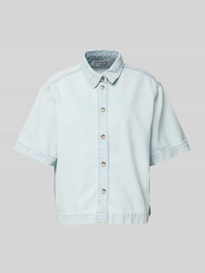 JAKE*S STUDIO WOMAN Regular fit jeansblouse met 1 2-mouwen