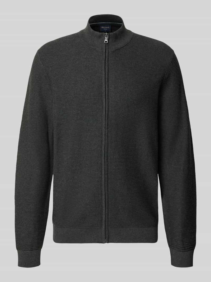 Regular fit cardigan met opstaande kraag