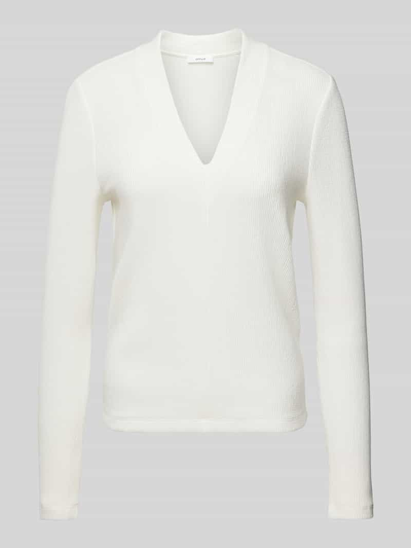 Opus Shirt met lange mouwen en V-hals, model 'Sujessi'