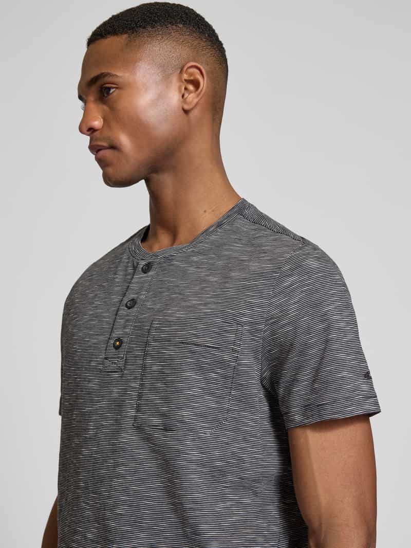 camel active T-shirt met henley-kraag
