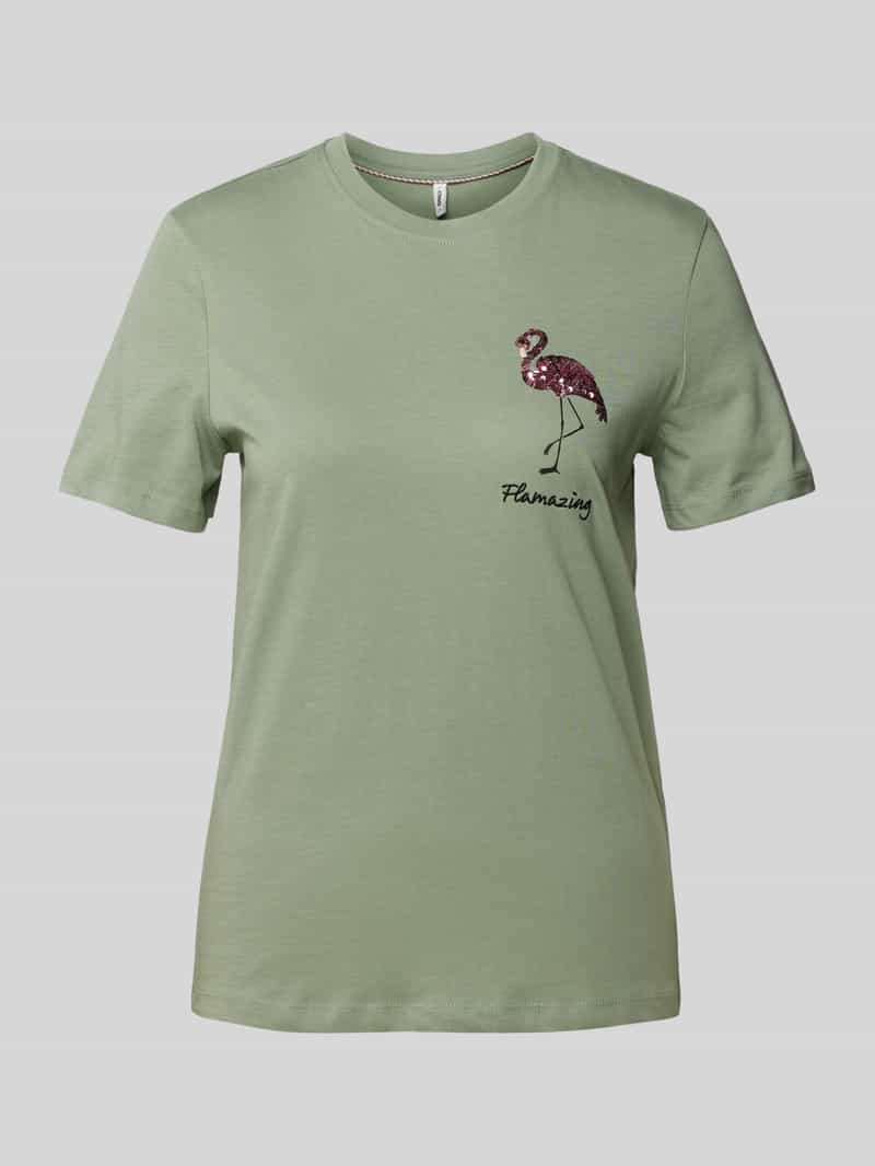 Only Regular fit T-shirt met pailletten model 'KITA'
