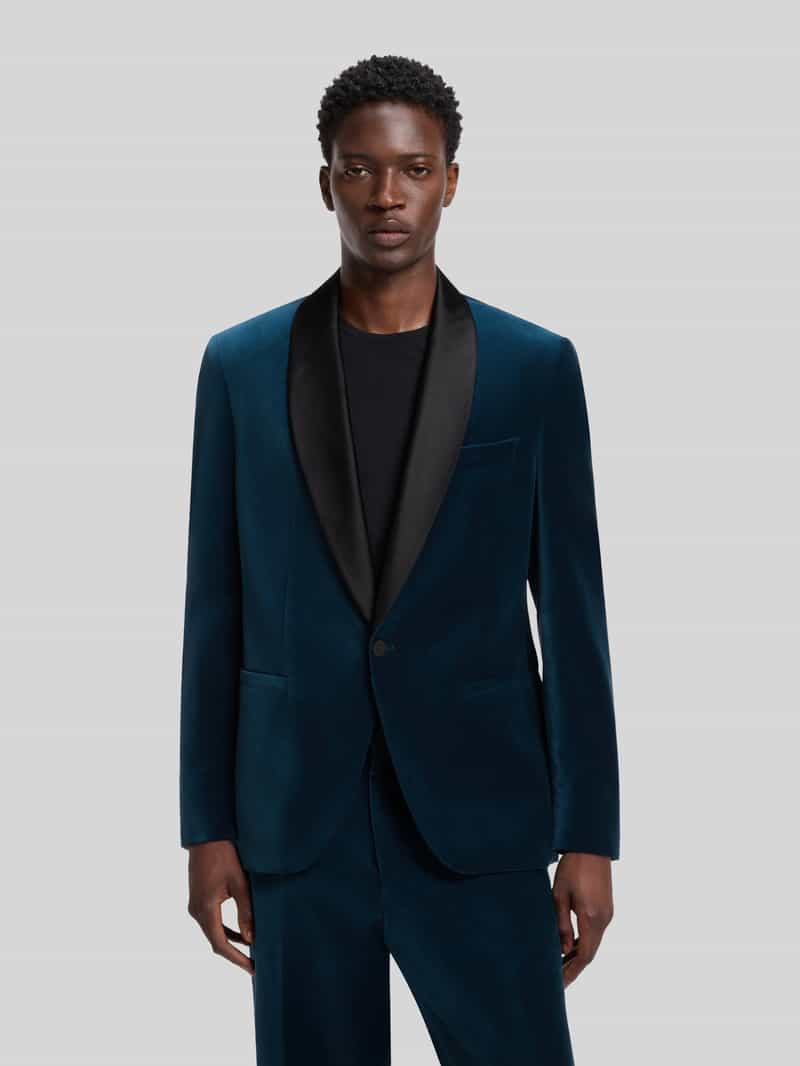 HUGO Slim fit smoking met fluweelstructuur