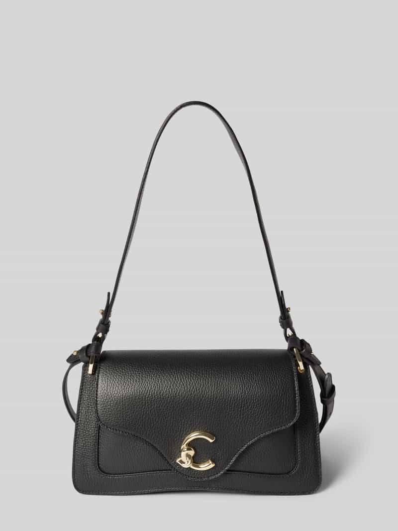 Coccinelle Leren handtas met labelapplicatie