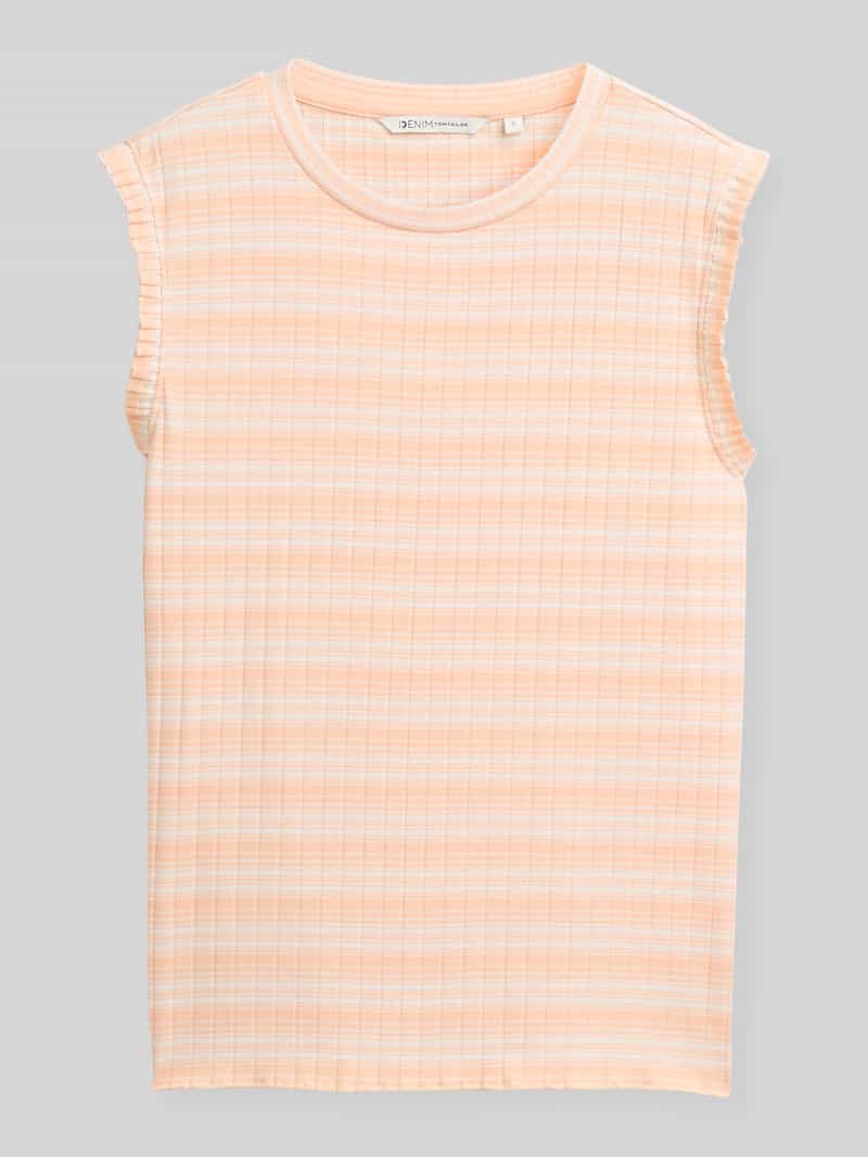 slim fit top in ribstructuur