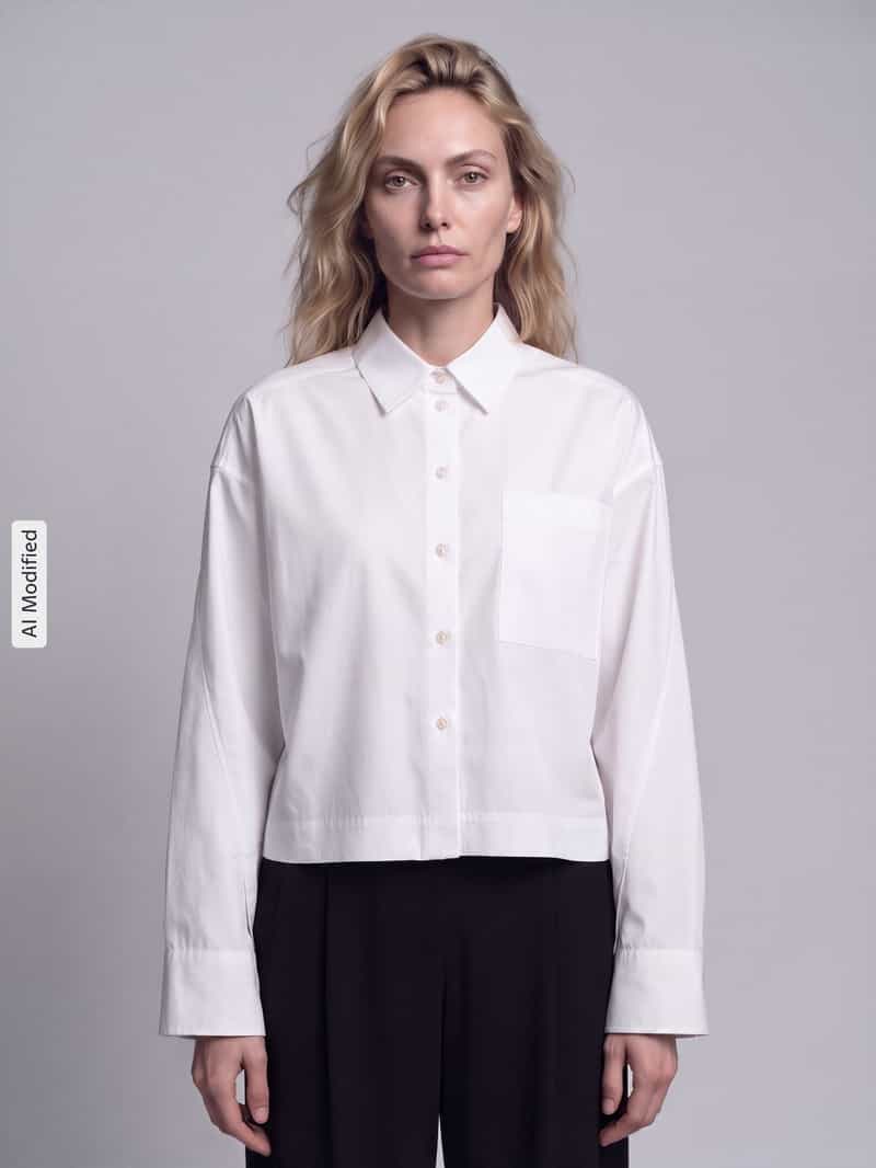 Selected boxy fit blouse met lange mouwen van puur katoen model 'DANNIE'