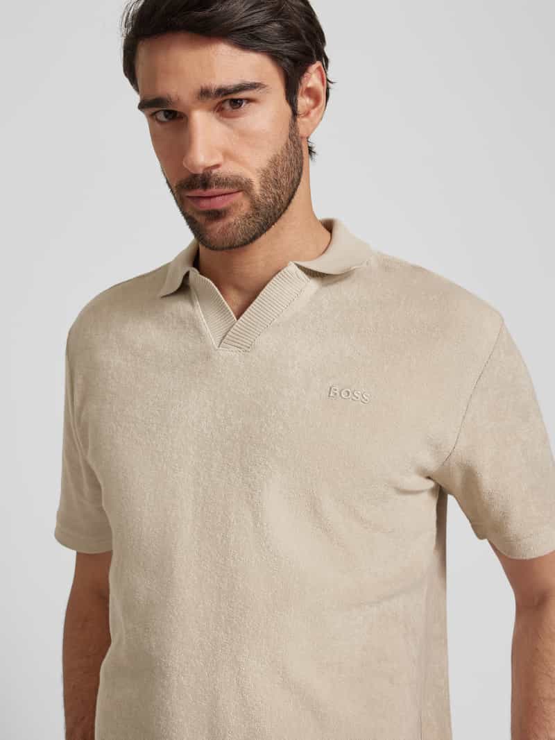 Boss Orange Regular fit poloshirt met labelstitching