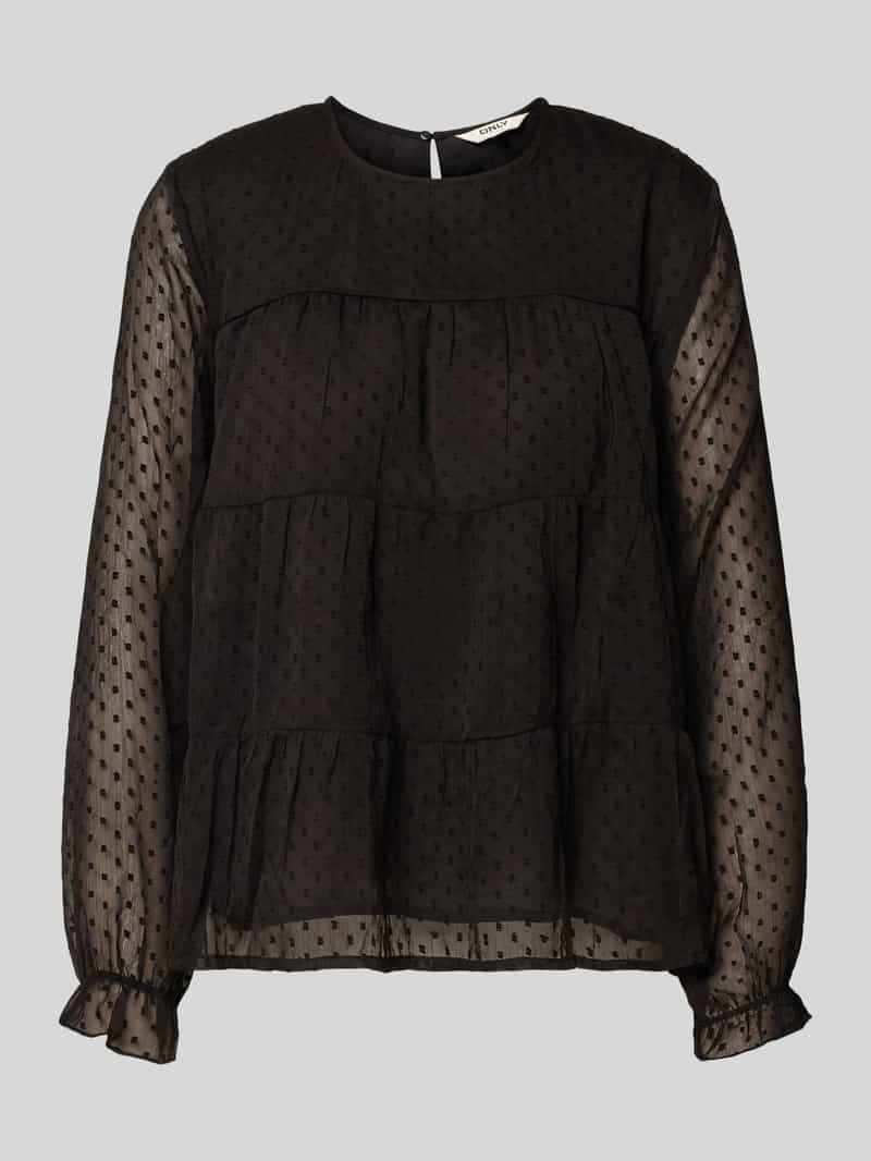 Only Relaxed fit blouse met lange mouwen en dobbystructuur model 'ELIZA LIFE'