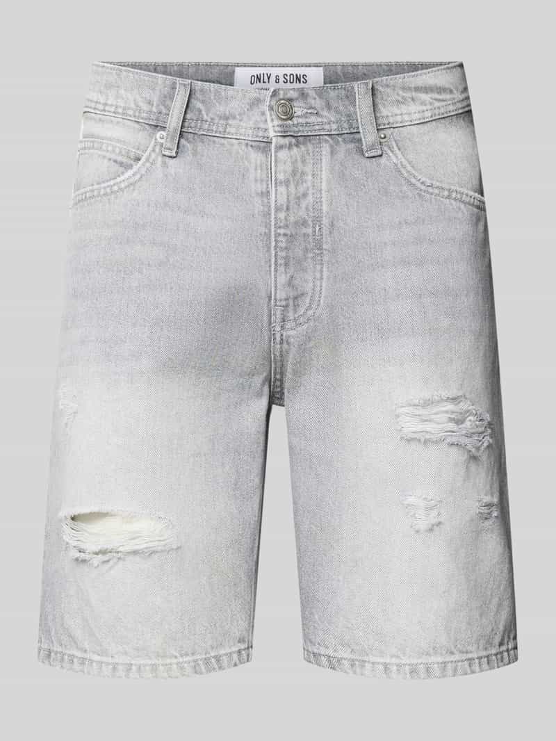 Only & Sons Korte regular fit jeans in destroyed-look model 'EDGE'