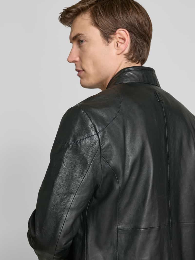 gipsy Regular fit leren jack met opstaande kraag model 'Taavi'