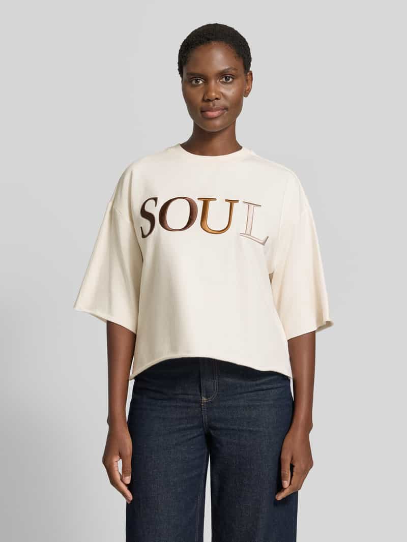 Smith and Soul Kort boxy fit sweatshirt met labelstitching