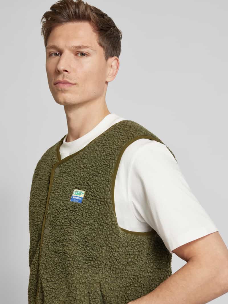 American vintage Bodywarmer van teddybont met labelpatch model 'HOKTOWN'