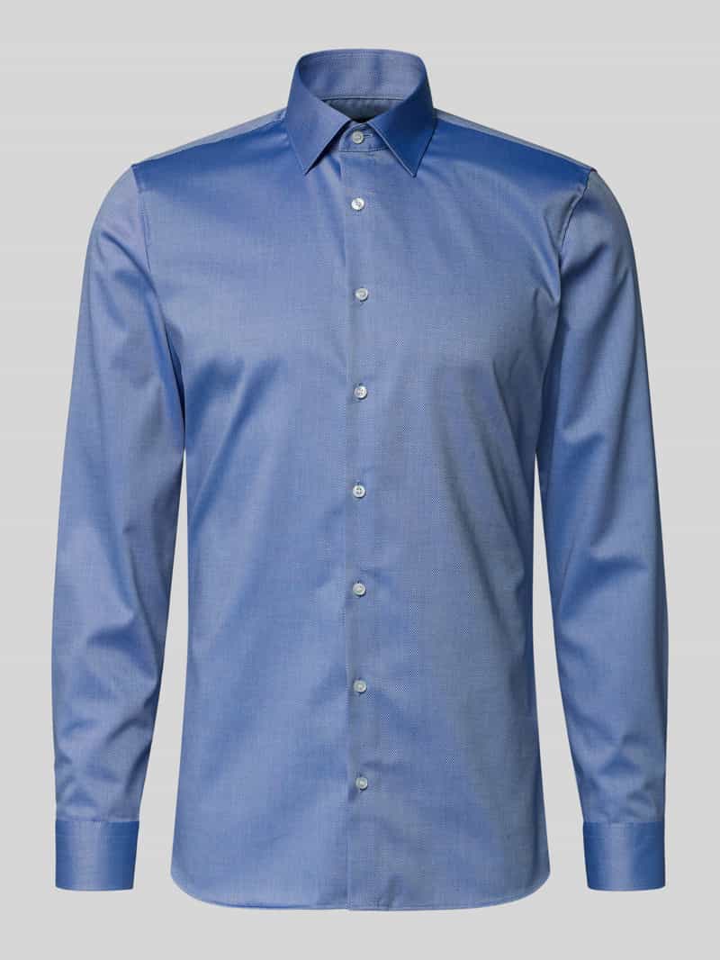 Super slim fit zakelijk hemd met kentkraag en structuurpatroon
