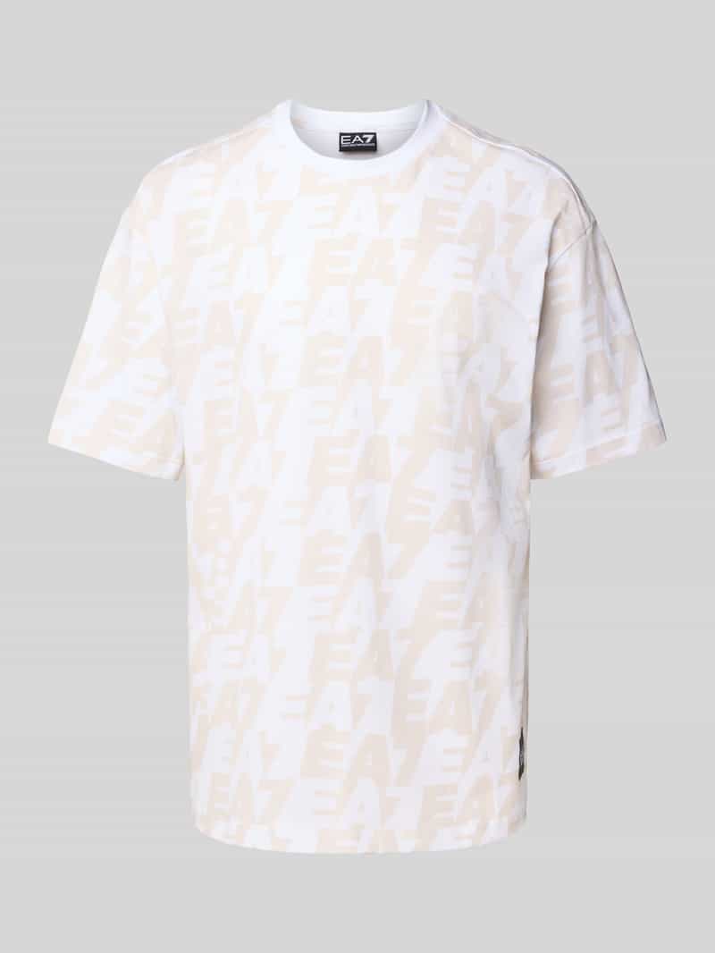 EA7 Emporio Armani T-shirt met all-over labelprint