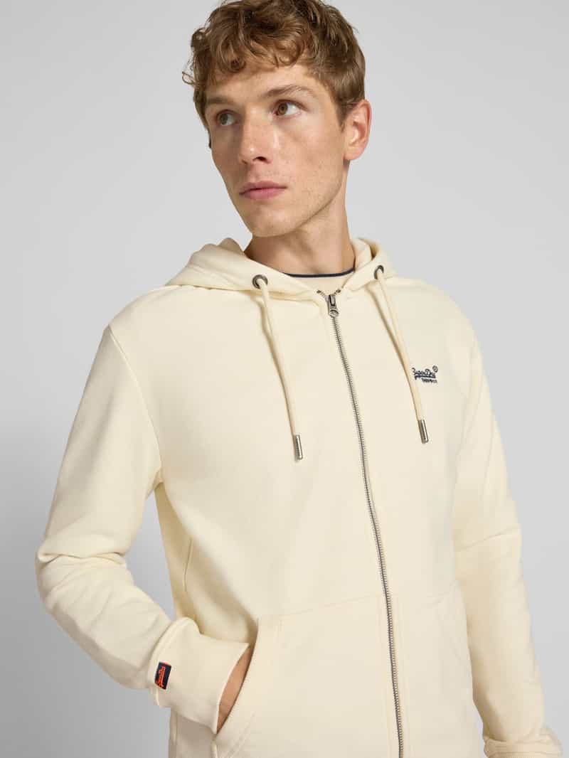 Superdry Sweatjack met logostitching en capuchon