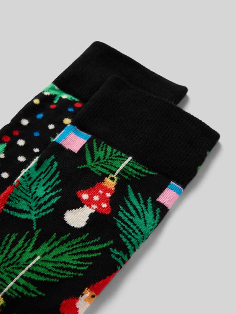 Happy Socks Regular fit sokken met logoprint model 'Holiday Tree'