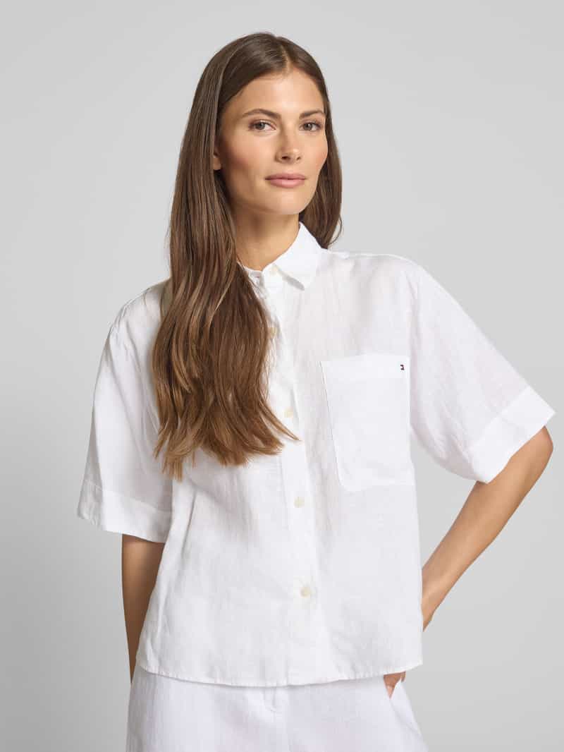 Tommy Hilfiger Relaxed fit overhemdblouse van puur linnen