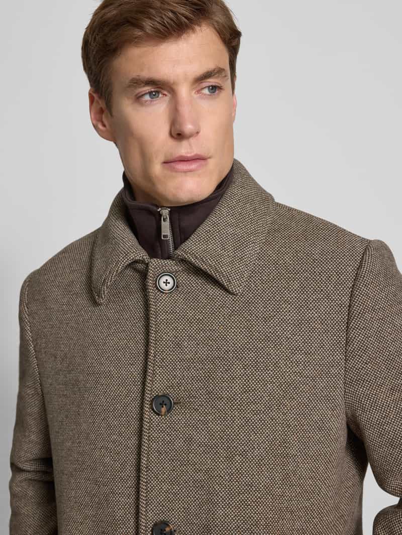 Selected Homme Regular fit lange wollen jas met platte kraag model 'ARCHIVE'