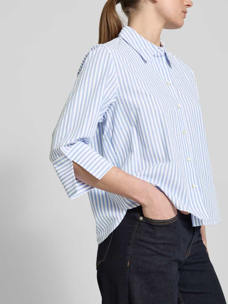 Tom Tailor Relaxed fit overhemdblouse in een mix van lyocell en katoen met 3 4-mouwen