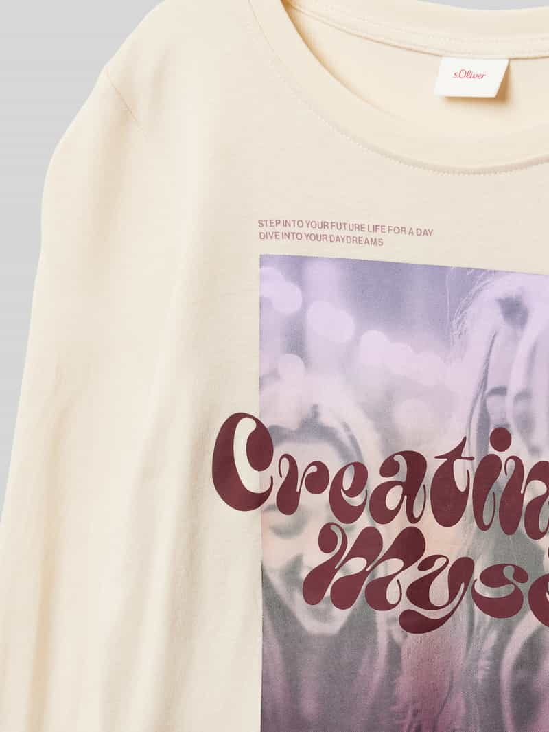 s.Oliver RED LABEL Regular fit shirt met lange mouwen van puur katoen met fotoprint