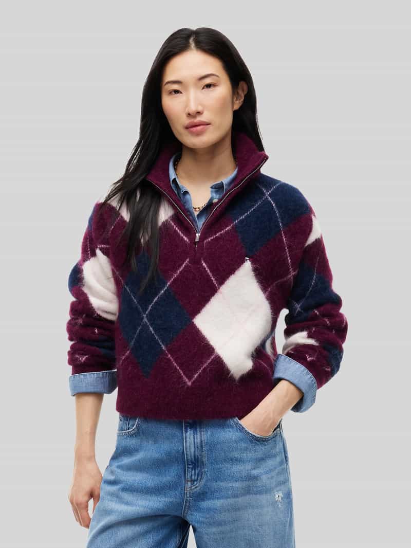 Tommy Jeans Regular fit pullover van mix van alpaca en wol