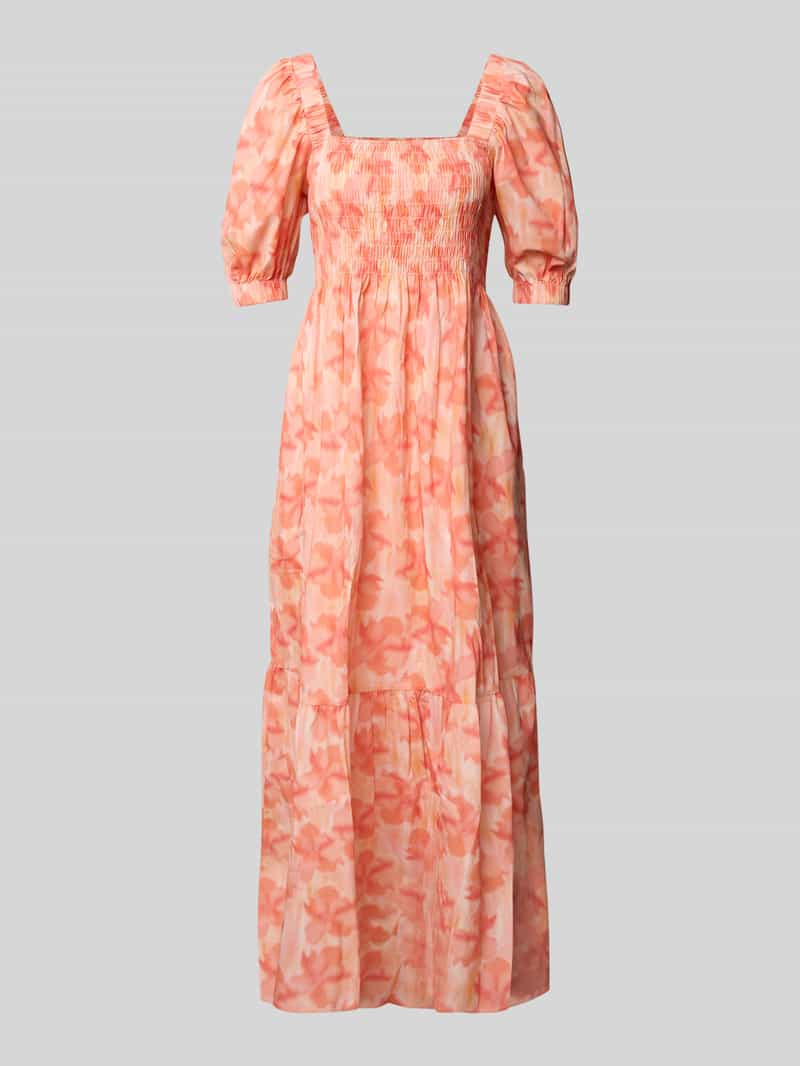 Midi-jurk met vierkante hals, model 'Aleah'