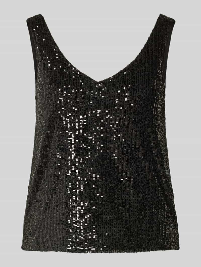 Only Regular fit top met bandjes met pailletten model 'ANA'