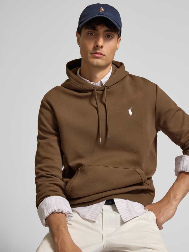 Polo Ralph Lauren Hoodie met labelstitching en kangoeroezak