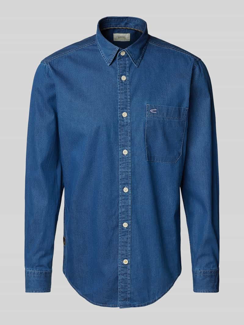 camel active Regular fit jeansoverhemd met kentkraag