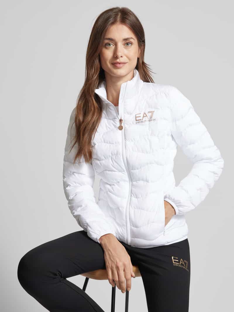 EA7 Emporio Armani Gewatteerd jack met labelprint