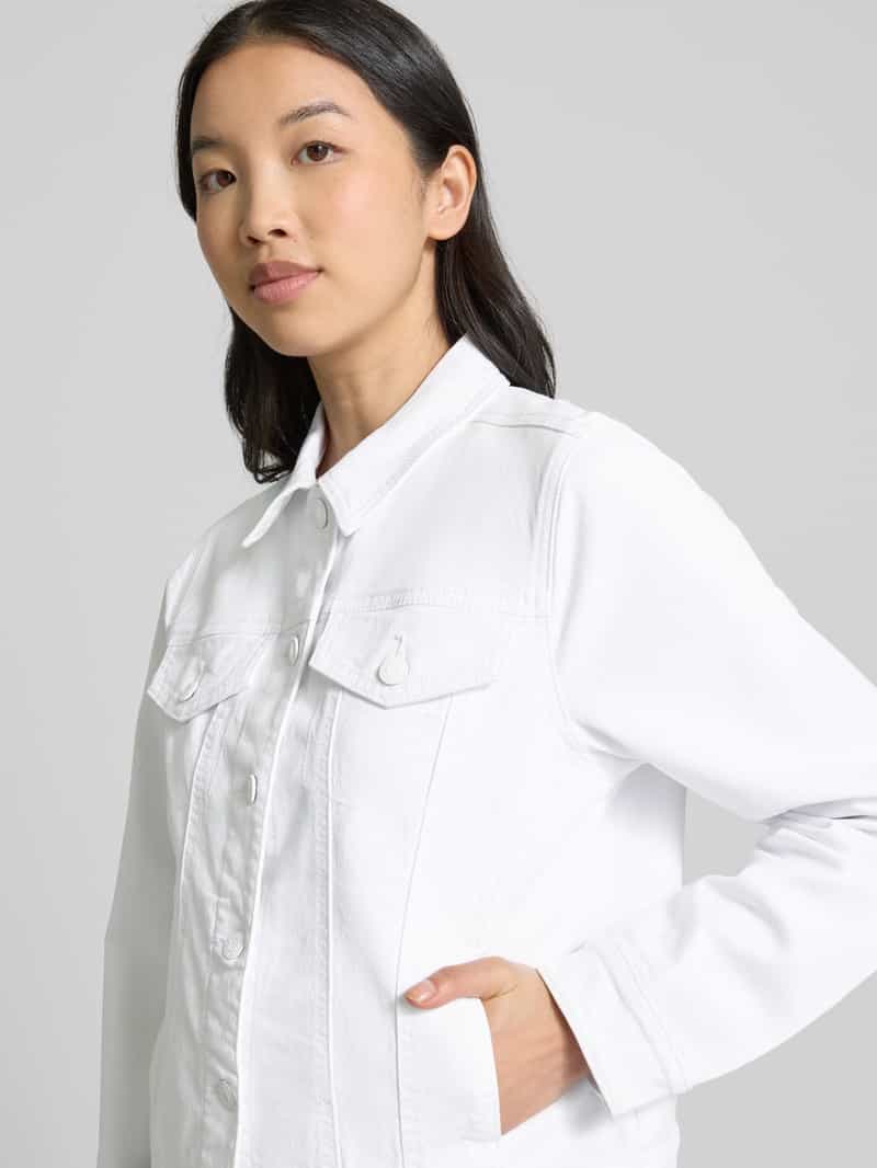 s.Oliver RED LABEL Boxy fit jeansjack van katoenmix met paspelzakken op de borst