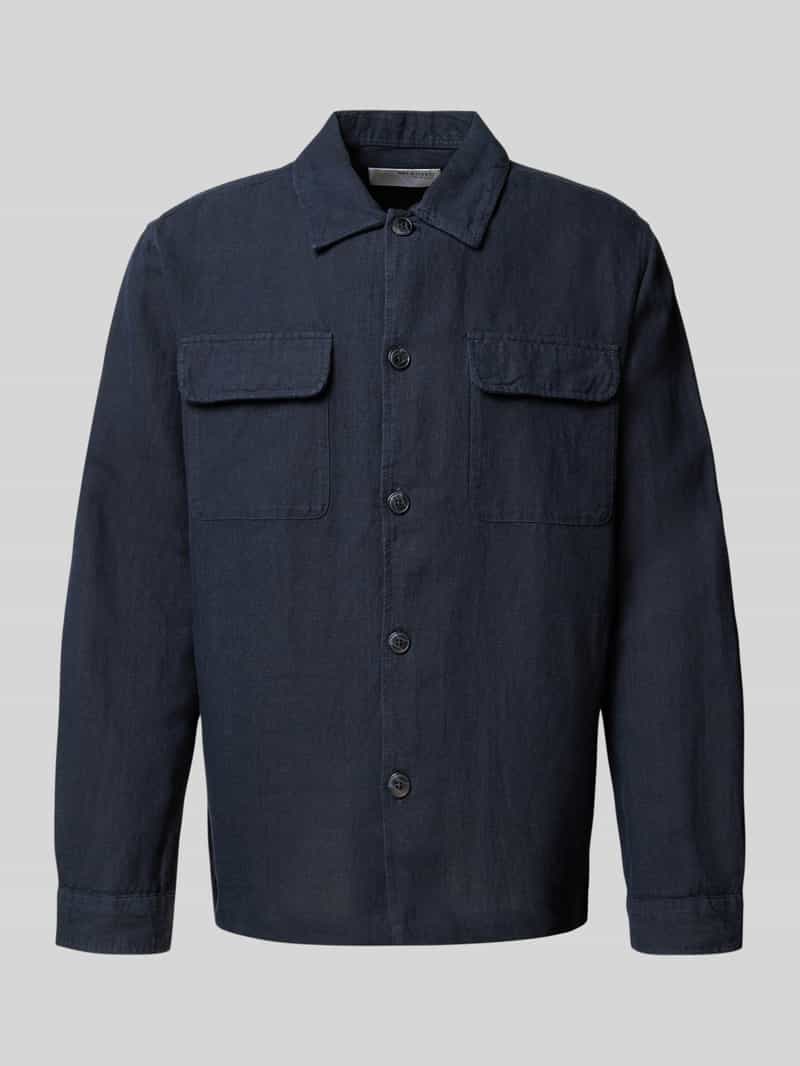 Selected Homme Regular fit linnen overhemdjack met kentkraag model 'LEROY SUN'