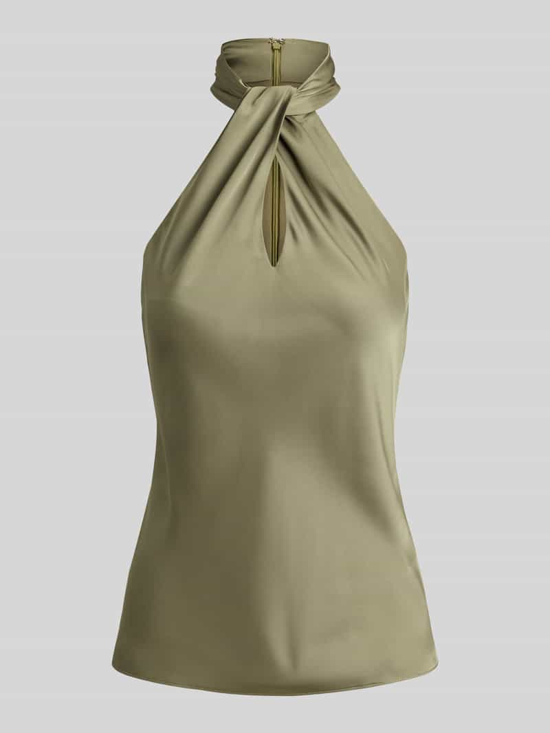 slim fit top met hals met halter